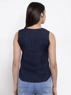 tie up neck embroidered top - 16950681 - Standard Image - 3