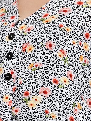 v-neck floral crop top - 16950718 - Standard Image - 5
