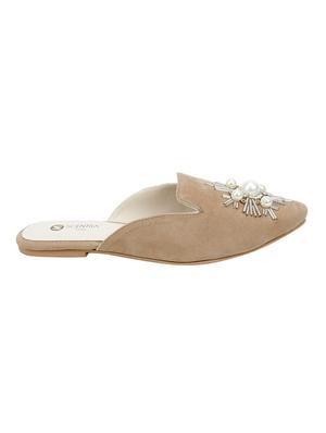 tan suede slip on sandals - 16950788 - Standard Image - 2