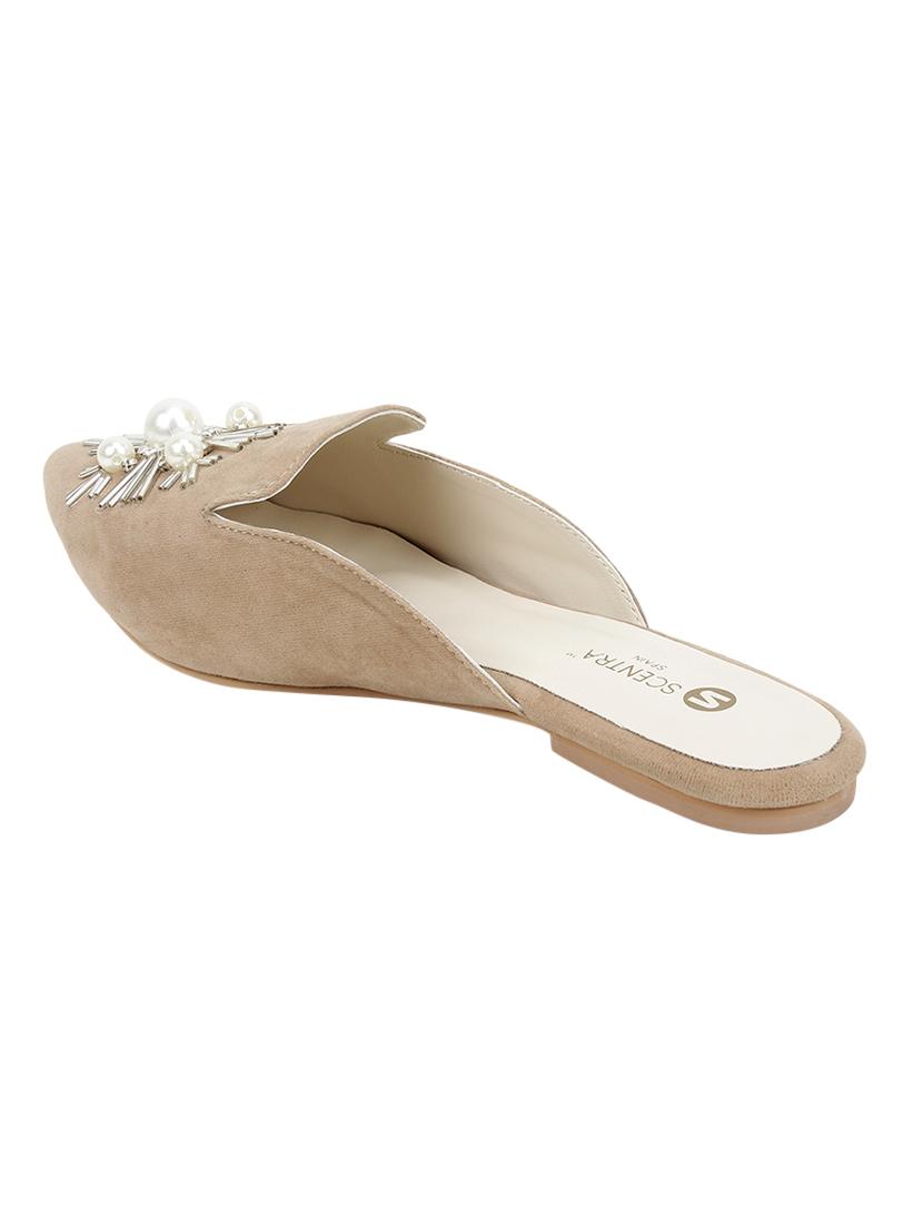 tan suede slip on sandals - 16950788 - Zoom Image - 3