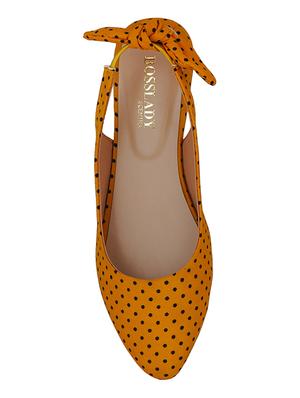yellow leatherette back strap sandals - 16950801 - Standard Image - 4