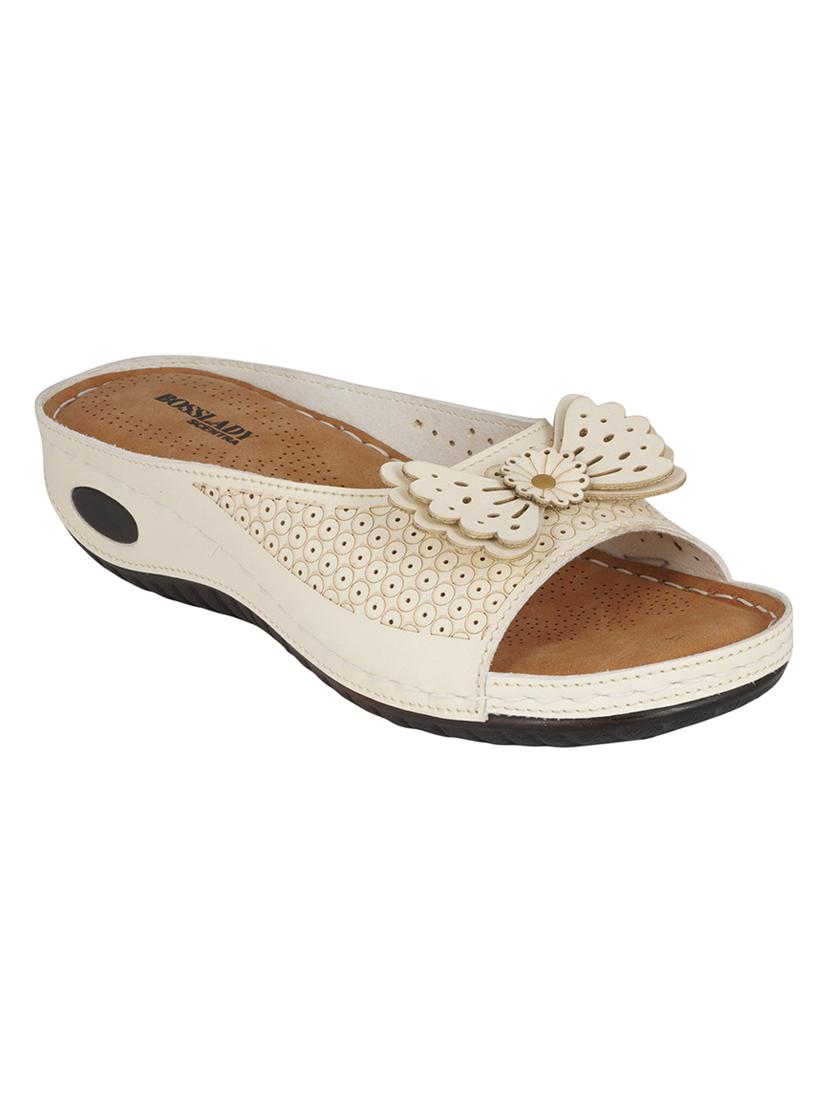 white slip on sandals - 16950820 - Zoom Image - 1