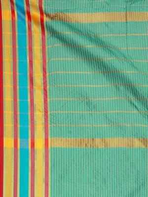 striped woven saree with blouse - 16950832 - Standard Image - 4