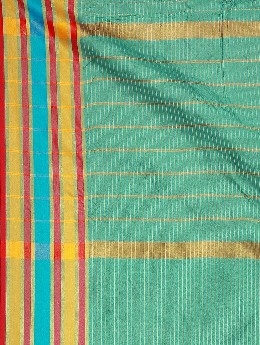 striped woven saree with blouse - 16950832 - Zoom Image - 4