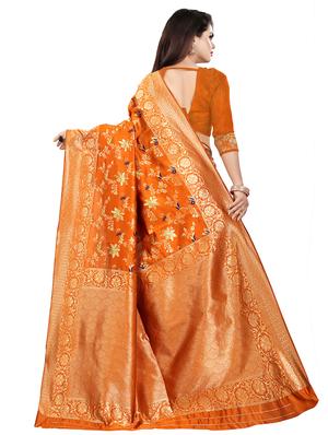floral banarasi saree with blouse - 16950854 - Standard Image - 2