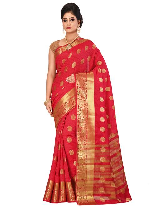self design kanjivaram saree with blouse - 16951090 - Standard Image - 1