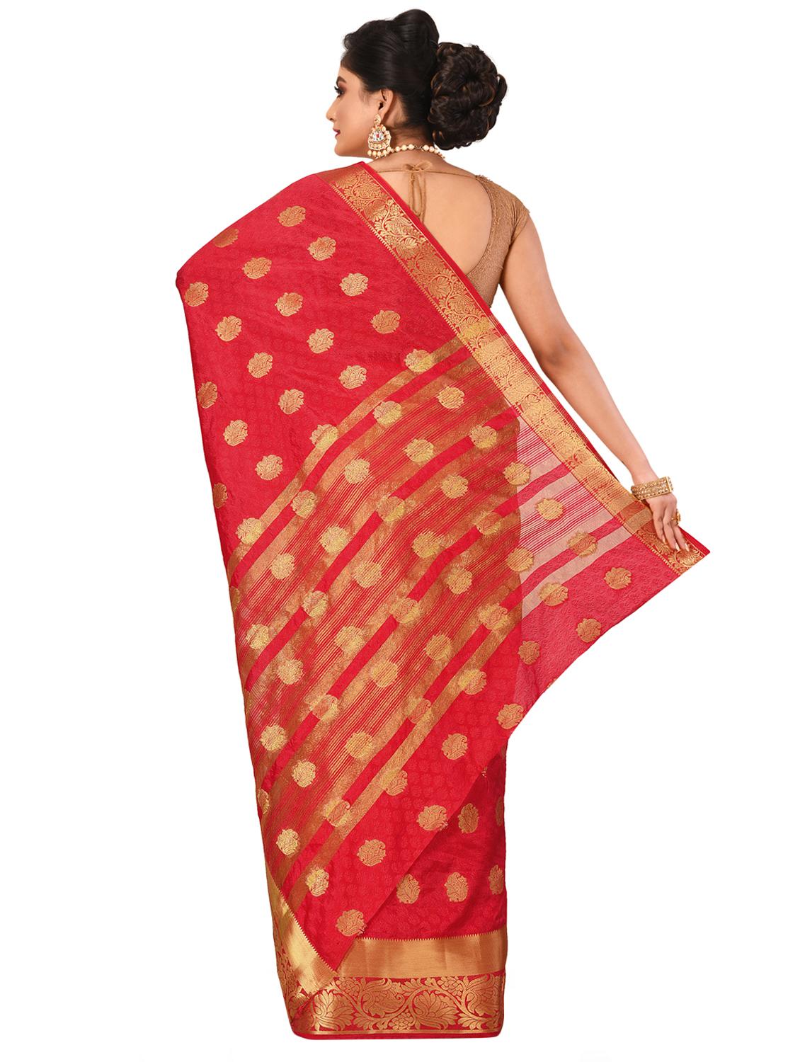 self design kanjivaram saree with blouse - 16951090 - Zoom Image - 2
