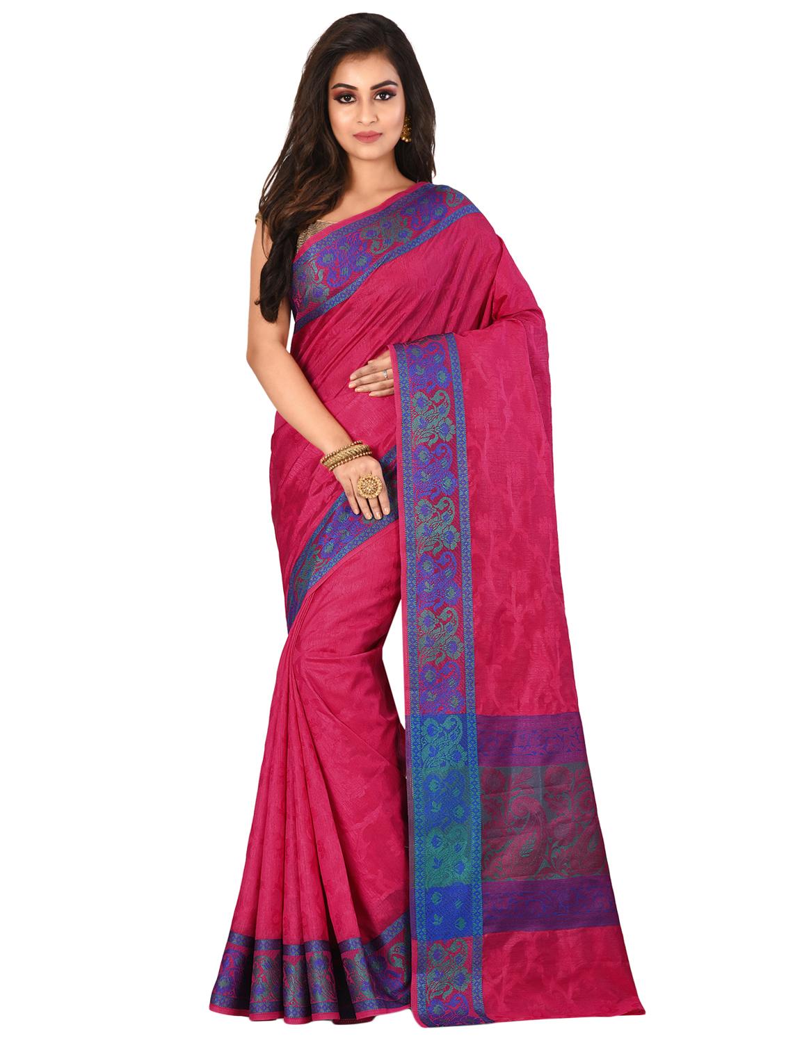 self design kanjivaram saree with blouse - 16951102 - Zoom Image - 1
