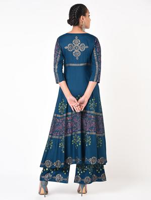 floral print flared kurta - 16951337 - Standard Image - 3