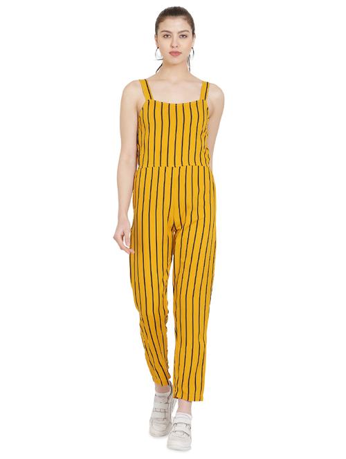 square striped full leg jumpsuit - 16951743 - Standard Image - 1
