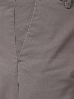 grey solid flat front casual trouser - 16952089 - Standard Image - 5