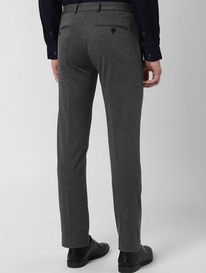 grey solid flat front formal trouser - 16952115 - Standard Image - 3