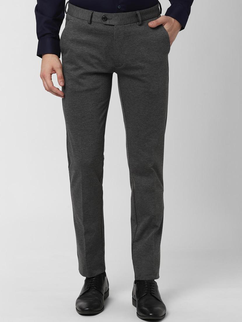 grey solid flat front formal trouser - 16952115 - Zoom Image - 1