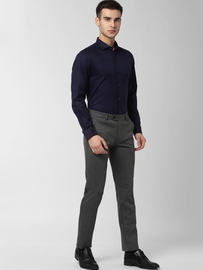 grey solid flat front formal trouser - 16952115 - Zoom Image - 4