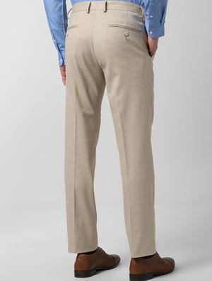 beige solid flat front formal trouser - 16952116 - Standard Image - 3