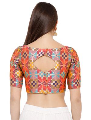 self design embroidered blouse - 16952138 - Standard Image - 3