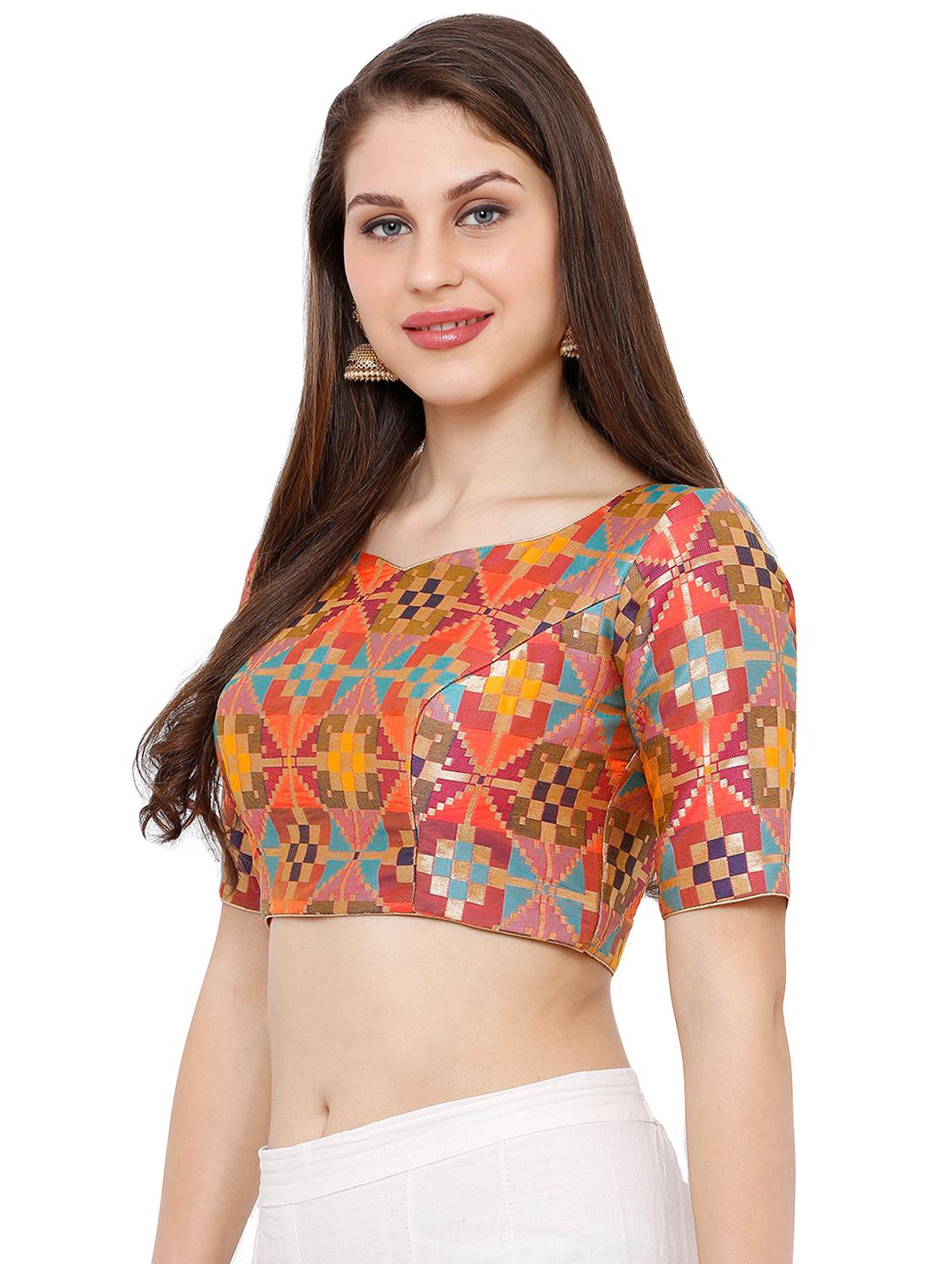 self design embroidered blouse - 16952138 - Zoom Image - 2