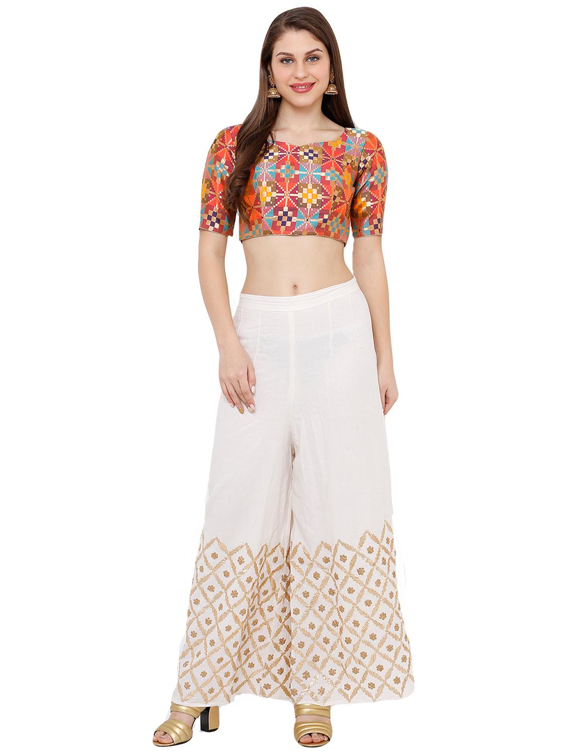 self design embroidered blouse - 16952138 - Zoom Image - 4