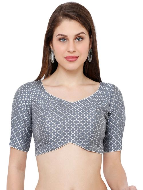 self design brocade blouse - 16952139 - Standard Image - 1