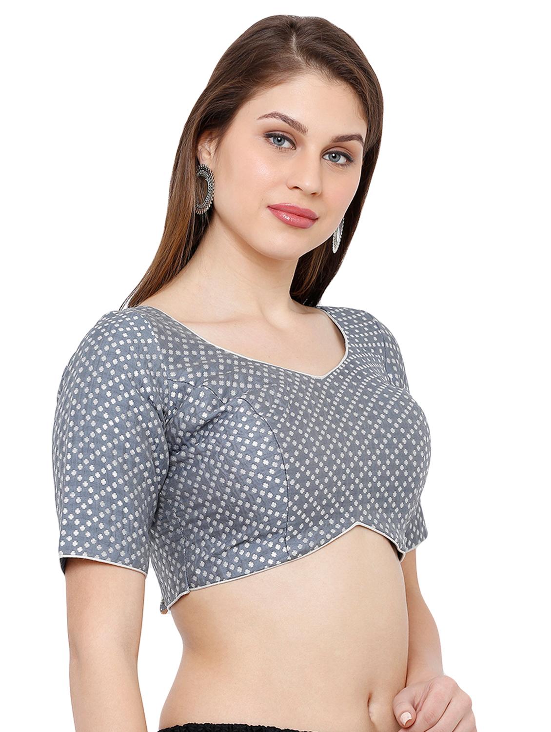 self design brocade blouse - 16952139 - Zoom Image - 2