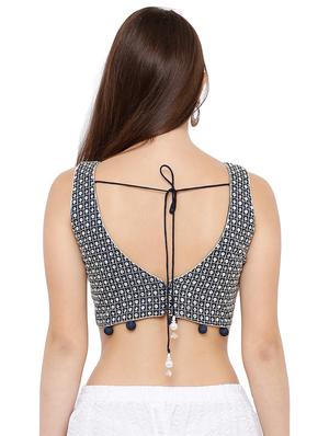 self design embroidered blouse - 16952141 - Standard Image - 3