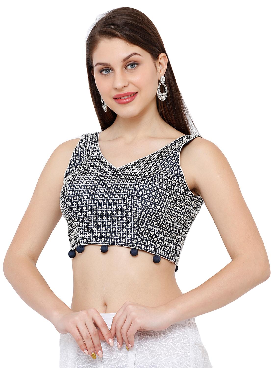 self design embroidered blouse - 16952141 - Zoom Image - 2