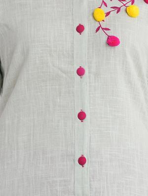 embroidered a-line kurta - 16952151 - Standard Image - 4
