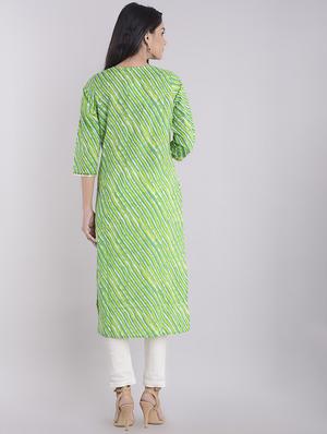 leheriya print straight kurta - 16952155 - Standard Image - 3