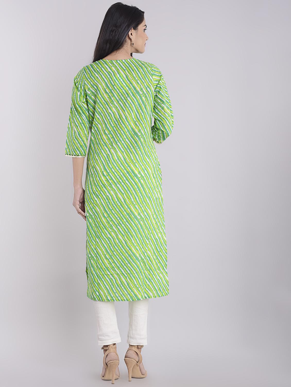 leheriya print straight kurta - 16952155 - Zoom Image - 3