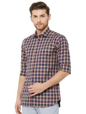 blue checkered casual shirt - 16952163 - Standard Image - 2