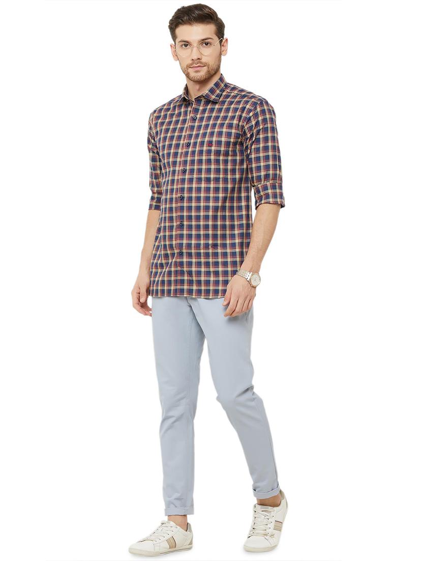blue checkered casual shirt - 16952163 - Zoom Image - 4