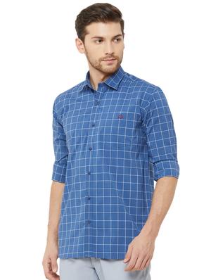 blue checkered casual shirt - 16952166 - Standard Image - 2