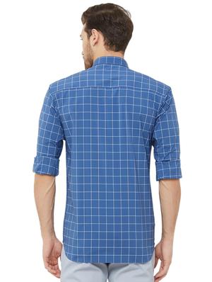 blue checkered casual shirt - 16952166 - Standard Image - 3