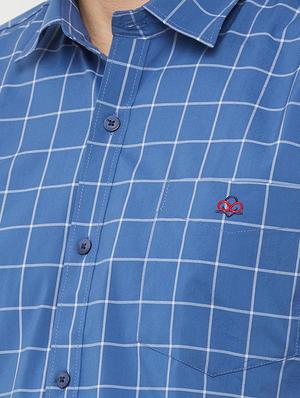 blue checkered casual shirt - 16952166 - Standard Image - 5