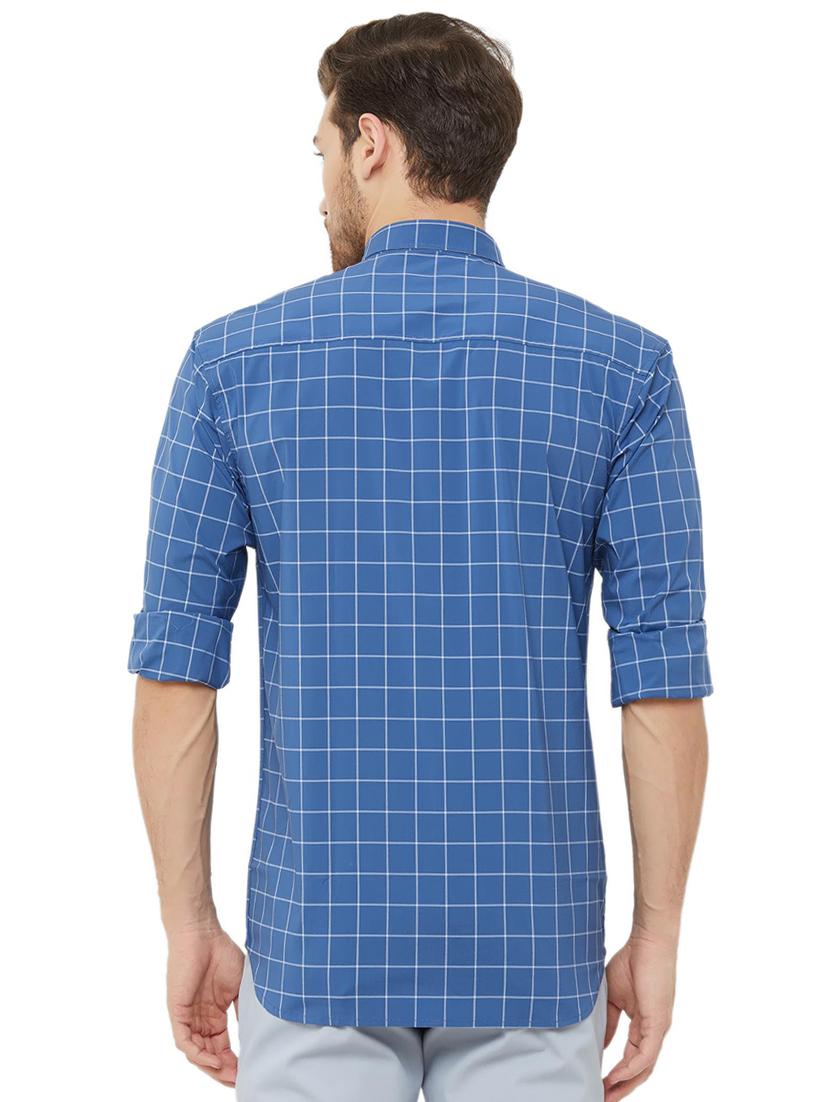 blue checkered casual shirt - 16952166 - Zoom Image - 3