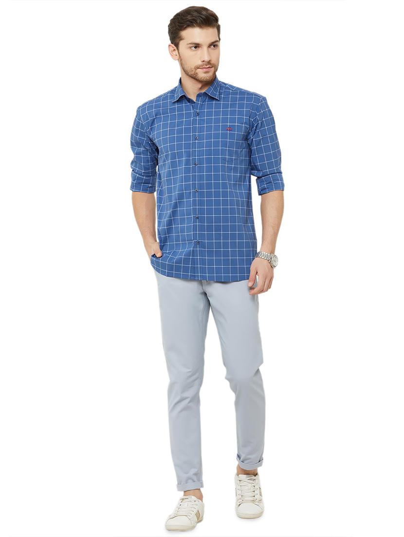 blue checkered casual shirt - 16952166 - Zoom Image - 4