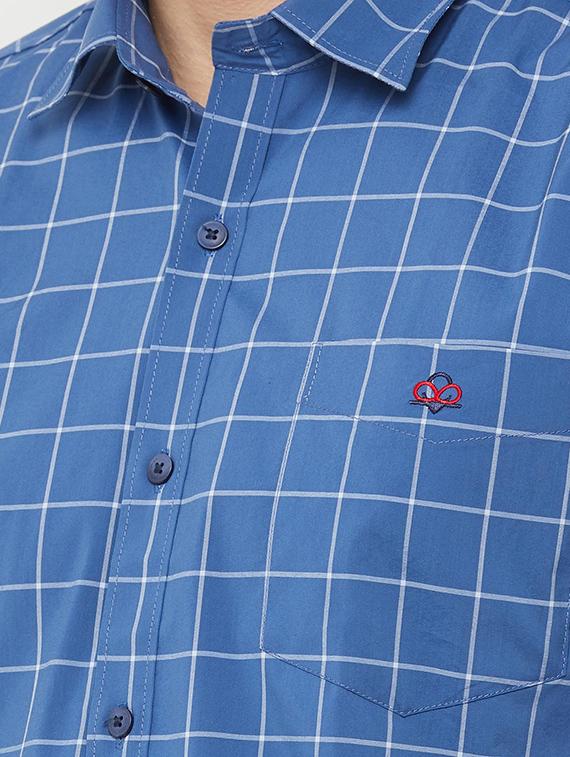 blue checkered casual shirt - 16952166 - Zoom Image - 5