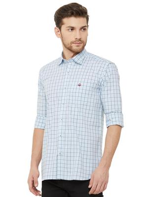 light blue checkered casual shirt - 16952167 - Standard Image - 2