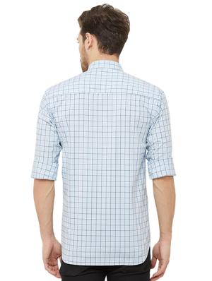 light blue checkered casual shirt - 16952167 - Standard Image - 3