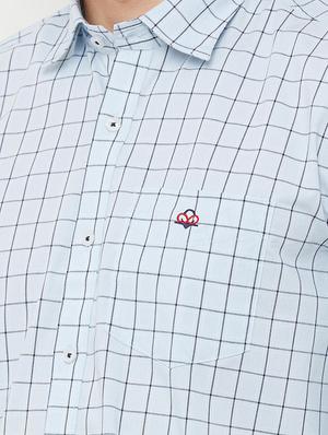 light blue checkered casual shirt - 16952167 - Standard Image - 5