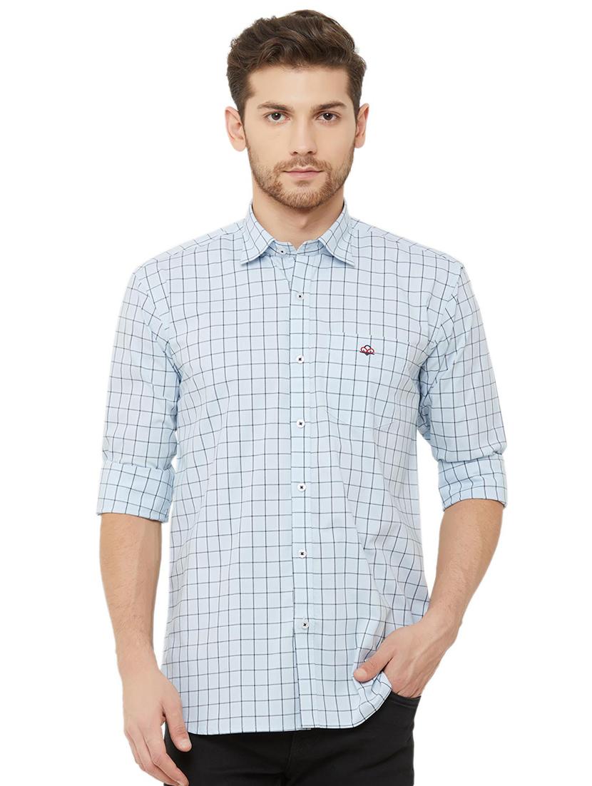 light blue checkered casual shirt - 16952167 - Zoom Image - 1