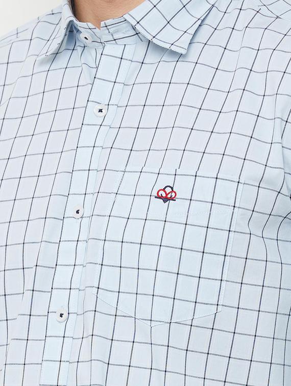 light blue checkered casual shirt - 16952167 - Zoom Image - 5