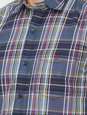 blue checkered casual shirt - 16952171 - Standard Image - 5