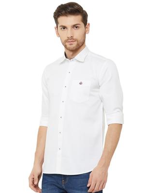 white solid casual shirt - 16952187 - Standard Image - 2