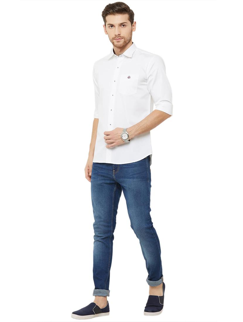 white solid casual shirt - 16952187 - Zoom Image - 4