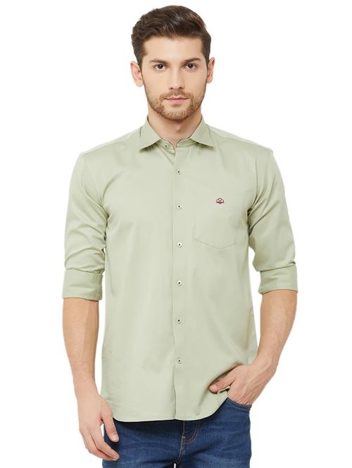 green solid casual shirt - 16952188 - Very Small Image - 1