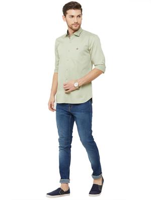 green solid casual shirt - 16952188 - Standard Image - 4