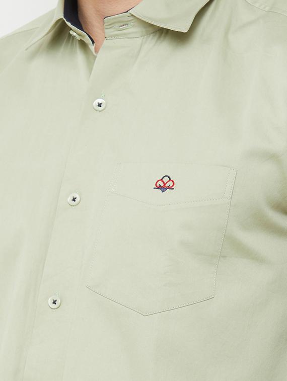 green solid casual shirt - 16952188 - Zoom Image - 5