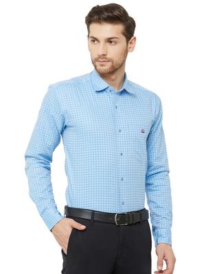 light blue checkered formal shirt - 16952191 - Standard Image - 2