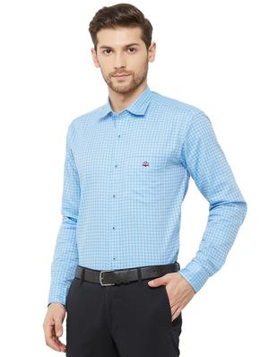 light blue checkered formal shirt - 16952191 - Standard Image - 3